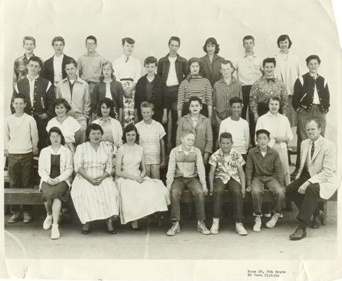 Hoover 8th grade - Durwood Holland upper left and Jim Leahy in front of him.